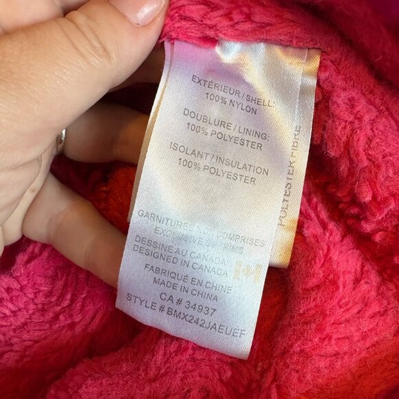 Kids Quilted Puffer Jacket Pink Size 4T Hooded Soft Warm - Picture 12 of 13